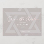 Modern Bat Mitzvah Save the Date Invitation<br><div class="desc">Elegant Bat Mitzvah Save the date card featuring a Star of David in a modern and youthful look

Please contact me at claudia@claudiaowen.com if you would like to customise this invitation. Please visit my Zazzle shop http://www.zazzle.com/claudiaowenshop 

Design by claudiaowen.com</div>