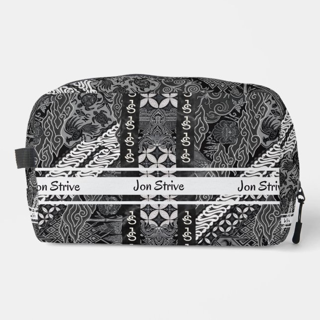 Modern BATIK Pattern Dopp Kit (Front)