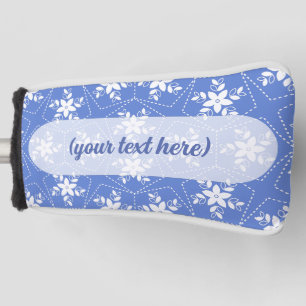 Modern Batik Pattern White Jasmine Floral Flower Golf Head Cover