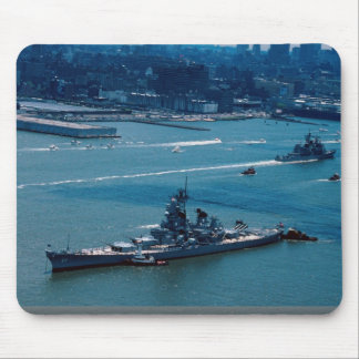 Modern battleship, "USS Wisconsin", New York, U.S. Mouse Mat