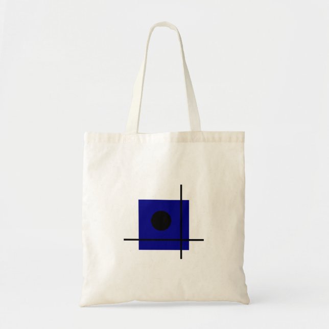 Modern Bauhaus Art Blue Composition Tote Bag (Front)