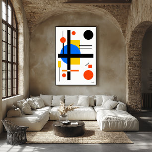 Modern Bauhaus Geometric Abstract Minimalist Wall Poster