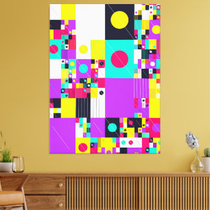 Modern Bauhaus Geometric Pattern  Canvas Print