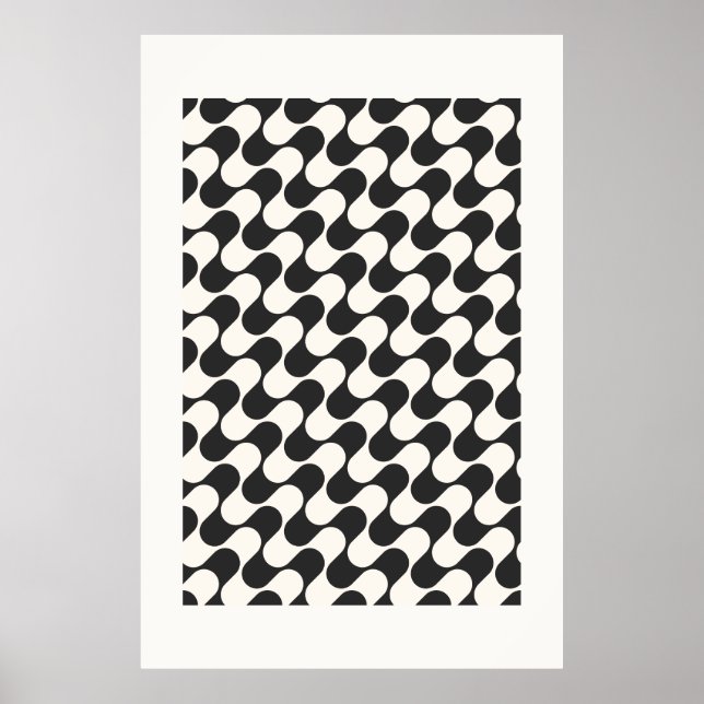 Modern Bauhaus-Inspired Abstract Seamless Pattern  Poster (Front)