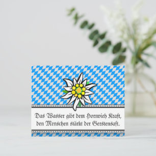 Modern Bavarian Statement about beer Postcard