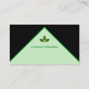 Modern Bay Leaves on Green and Black Business Card