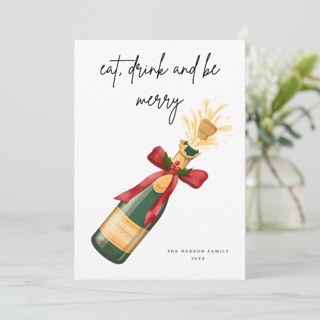 Modern Be Merry Christmas Greeting Card (Standing Front)