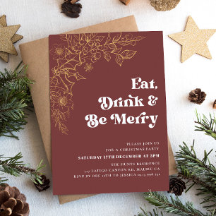 Modern Be Merry Christmas Party Invitation 