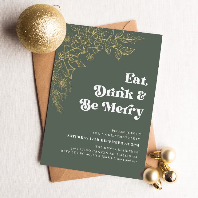 Modern Be Merry Christmas Party Invitation  (Creator Uploaded)