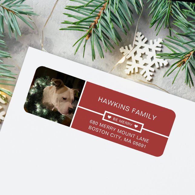 Modern Be Merry Photos Return Address (Modern Be Merry Photos Return Address Label)