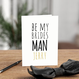 Modern Be My Bridesman Proposal Groomsman Card