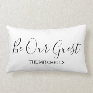 Modern Be Our Guest name template guest room Lumbar Cushion
