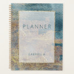 Modern Beach Abstract Teal & Gold Planner<br><div class="desc">This design features a blue and gold abstract beach and water back,  with matching cover with a faux gold glitter framed text area. Modern and unique. Created by Simply Farmhouse Press.</div>