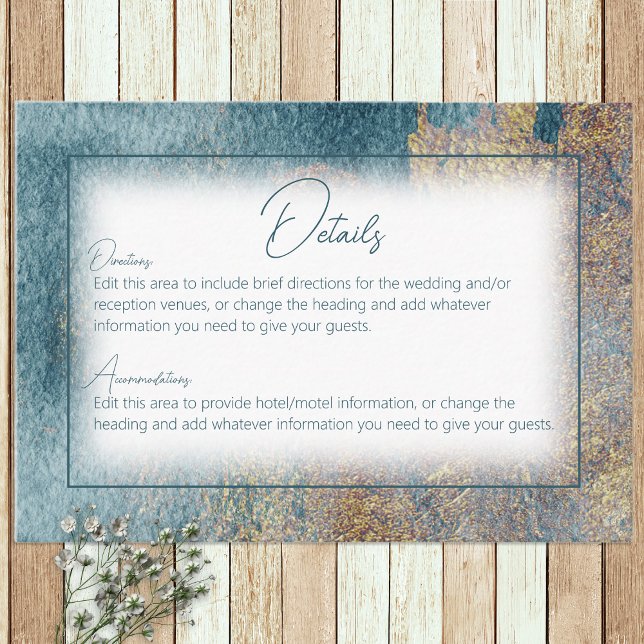 Modern Beach Abstract Wedding Details Enclosure Card (Creator Uploaded)