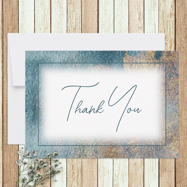 Modern Beach Abstract Wedding Thank You Card (Creator Uploaded)