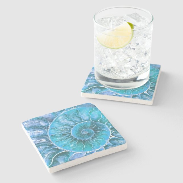 Modern Beach Art Stone Coaster (Side)