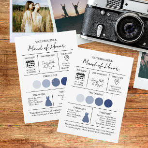 Modern Beach Coastal Watercolor Wedding Blue Invitation