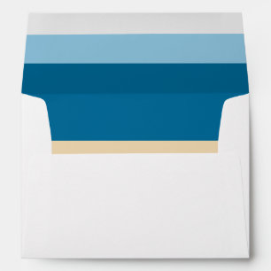 Modern beach colours sea ocean sand Beach Wedding Envelope