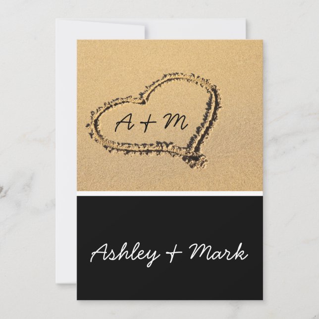 Modern Beach Destination Wedding Invitations (Front)