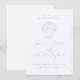 Modern Beach destination wedding save the date