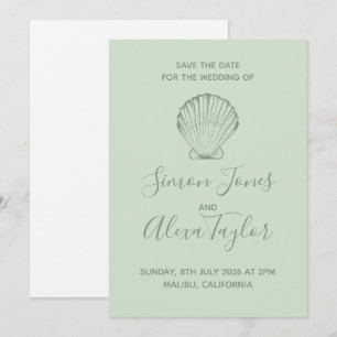 Modern Beach destination wedding save the date