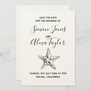 Modern Beach destination wedding save the date