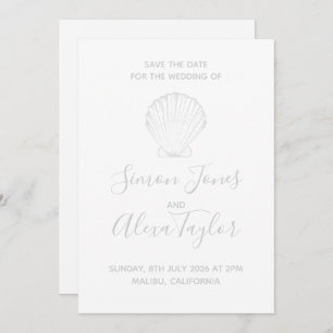 Modern Beach destination wedding save the date