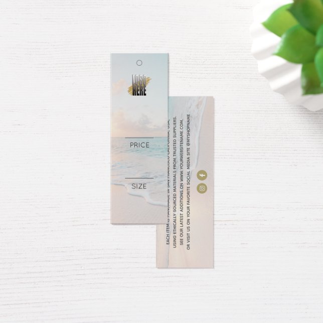 Modern Beach Hanging Price Tag with Logo (Desk)