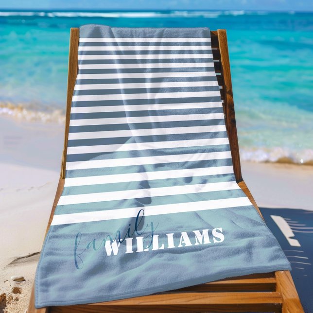 Modern Beach House Family Monogram Towel (Creator Uploaded)