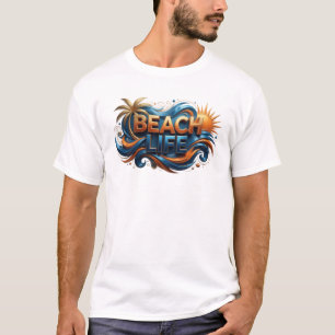 Modern BEACH LIFE Wearable Art T-Shirt