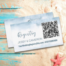 Modern Beach Nautical  QR Code Wedding Registry 