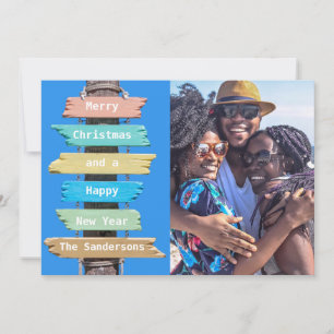 Modern Beach Photo Christmas Card