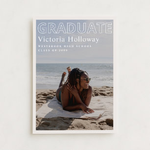 Modern Beach Photo Graduation Announcement Card