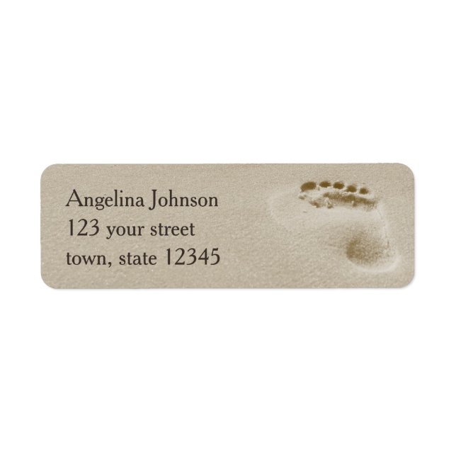 Modern Beach Sand Footprint Return Address (Front)