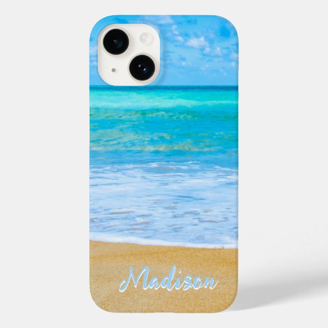  Modern Beach Sand Sky  Personalised    Case-Mate iPhone Case (Back)