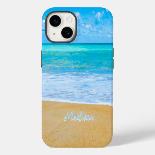 Modern Beach Sand Sky Personalised iPhone 14 Case