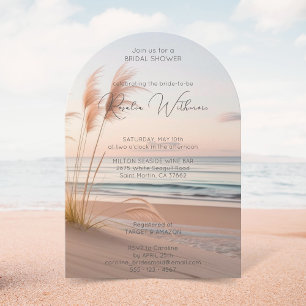 modern beach seaside bridal shower invitation