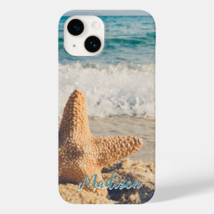 Modern Beach Starfish Shell Sky  Personalised    Case-Mate iPhone 14 Case