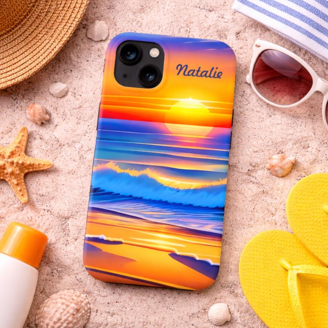 Modern Beach Sunset  Case-Mate iPhone Case (Creator Uploaded)