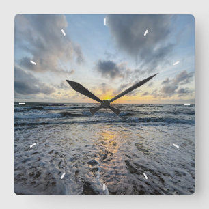 Modern Beach Sunset Wall Clock Home Decoration Art