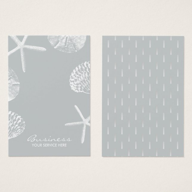 Modern Beach Theme Seashells Grey Earring Display (Front & Back)