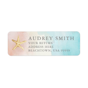Modern Beach-Themed Return Address Labels