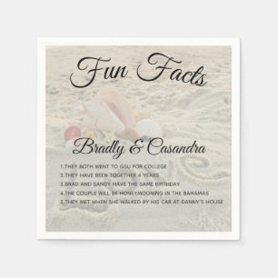 Modern Beach tropical Wedding Fun Fact Napkins