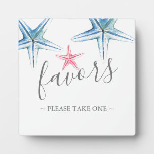 Modern Beach Wedding Favours Sign Plaque