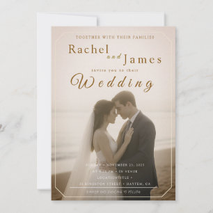 Modern Beach Wedding Invitation with QR Code