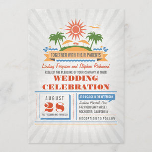 Modern Beach Wedding Invitations