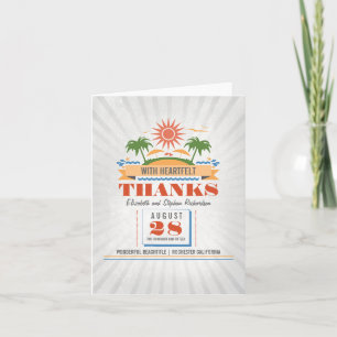 Modern Beach Wedding Thank You Cards