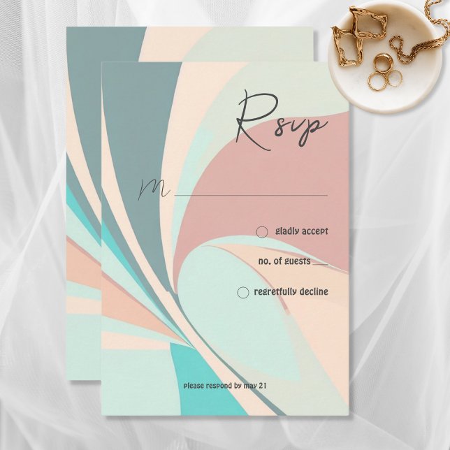 Modern Beach with Heart Vellum Style Wedding RSVP Card (Creator Uploaded)