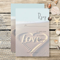 Modern Beach with Heart Vellum Style Wedding