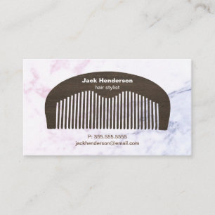 Modern Beard Comb & Marble Business Card